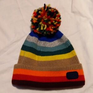 Baby Gap kids winter beanie striped with pompom on top new with tags size s/m